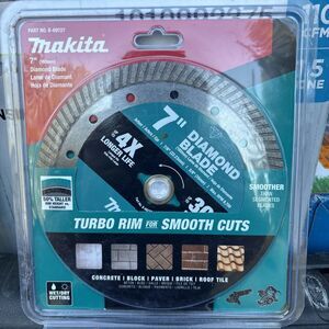 Makita B-69727 7" Diamond Blade, Turbo Rim, General Purpose New Saw
